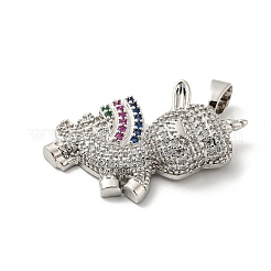 Brass Micro Pave Cubic Zirconia Pendants&nbsp;KK-P250-41P
