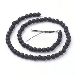 Synthetic Black Stone Beads Strands&nbsp;G-C059-6mm-1