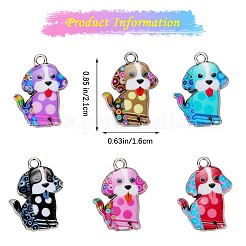 30Pcs 6 Colors Alloy Enamel Pandants&nbsp;ENAM-SZ0004-18