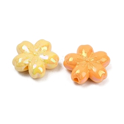 不透明なアクリルビーズ  花  ABカラーメッキ  ミックスカラー  22.5x23.5x8.5mm  穴：2.7mm  約204個/500g&nbsp;OACR-C022-09