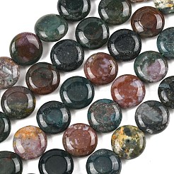 天然石インディアン瑪瑙ビーズ連売り  フラットラウンド  15~15.5x6mm  穴：0.8~1mm  約26個/連  15.55~15.71インチ（39.5~39.9cm）&nbsp;G-L648-B10-15mm