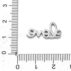 304ステンレスペンダント  言葉の愛のチャーム  ステンレス鋼色  20x10x1.5mm  穴：1.4mm&nbsp;SA-B007-04P-A