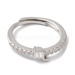 Rack Plating Brass Clear Cubic Zirconia Constellation Adjustable Rings for Women&nbsp;RJEW-S407-08P-03