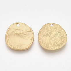 滑らかな表面の合金ペンダント  ハンマー  フラットラウンド  マットゴールドカラー  20x19x2mm  穴：1.8mm&nbsp;X-PALLOY-T067-49MG
