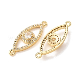 Brass Micro Pave Clear Cubic Zirconia Connector Charms&nbsp;CU-CBA4579-03G-F