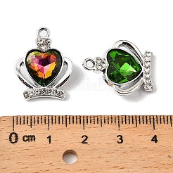 UVメッキ合金ラインストーンペンダント  クラウン  k9ガラス  多面カット  銀  21x17x5mm  穴：1.8mm&nbsp;FIND-A054-03S