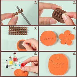 PPプラスチック文字A〜Zクッキーインプレスエンボッサーカッター1セット  粘土工芸用の数字アルファベットスタンプ  プラスチック&ステンレス鋼粘土丸穴カッター1セット付き  ミックスカラー&nbsp;AJEW-CP0007-34