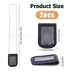 牛革バッジカバー2個  亜鉛合金チェーン付き  プラチナ  1537mm&nbsp;OFST-HS0001-01