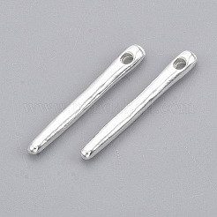 合金ペンダント  バー  銀色のメッキ  27x3x2.5mm  穴：1.6mm&nbsp;PALLOY-S121-186S