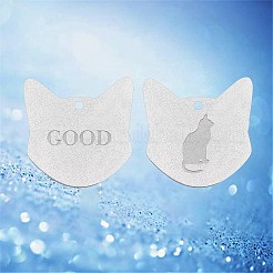 アルミペンダント  レーザーカットペンダント  キツネ  空白タグのスタンプ  銀  51x51x1.5mm  穴：4mm  20個/箱&nbsp;ALUM-BC0001-47