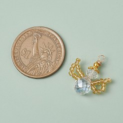 ガラスシードビーズペンダント  天使  透明  22.5x19x8mm  穴：1.8mm&nbsp;PALLOY-MZ00354-01