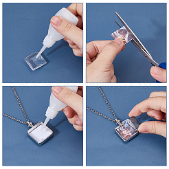 150Pcs 8 Styles Transparent Glass Square Cabochons&nbsp;GGLA-FH0001-04