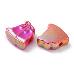 UVメッキアクリルビーズ  エナメル  虹色の  クリスマスデコレーションテーマ  クリスマス鐘  21x21x8.5mm  穴：3.5mm&nbsp;OACR-Z021-02D