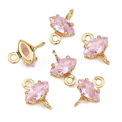 SHEGRACE Brass Pave Cubic Zirconia Horse Eye Connector Charms&nbsp;XGRQ2O431-436C-G