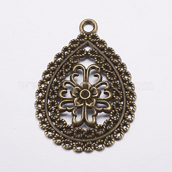 Teardrop Alloy Pendant Rhinestone Settings&nbsp;EA005Y-AB