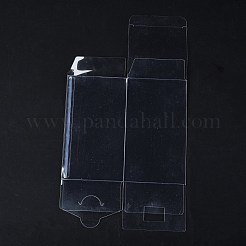 長方形の透明なプラスチックのPVCボックスギフト包装  防水折りたたみボックス  おもちゃやカビ用  透明  箱：8x8x14センチメートル&nbsp;CON-F013-01H