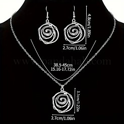 Hollow Out Vortex Alloy Pendant Necklaces & Dangle Earrings Sets&nbsp;FS-WGFAC7B-01