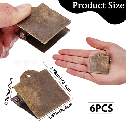 アイアンクリップ  紙の文書用  学校事務用品  アンティークブロンズ  44.5x40x22mm  2個/セット&nbsp;AJEW-CP0011-04AB