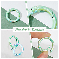 20Pcs 10 Colors UV Plating Zinc Alloy Spring Gate Rings&nbsp;FIND-HY0002-98