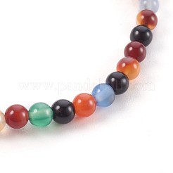 ナチュラルカラー瑪瑙ビーズストレッチブレスレット  カラフル  2-1/4インチ（5.7cm）&nbsp;BJEW-JB04015-02