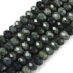 天然カンババジャスパービーズ連売り  多面カット  ロンデル  5.5~6.5x4.5mm  穴：1mm  約91~94個/連  15.35''（39cm）〜15.43''（39.2cm）&nbsp;G-D344-A06