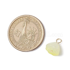 アクリル蓮のペンダント  304ステンレススチールループ付き  淡黄色  12x10.5x8mm  穴：2.5mm&nbsp;PALLOY-JF02712-01