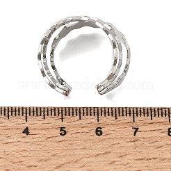真鍮のカフオープンリング  六角  プラチナ  15mm  内径：17mm&nbsp;RJEW-F215-04P