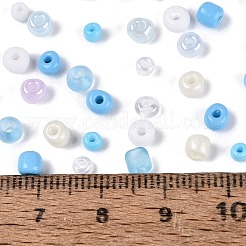 ガラスシードビーズ  混合スタイル  ロンデル  ライトスカイブルー  2.5~4.5x1.5~4mm  穴：0.9~1.4mm  約6600個/ポンド&nbsp;SEED-Q041-05