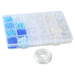 DIY Round Acrylic & ABS Plastic Imitation Pearl Beads Bracelets Jewelry Making Kits&nbsp;DIY-FS0007-41