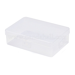 透明プラスチック収納ボックス  ヒンジ付き蓋付き長方形ビーズ容器  透明  11x7.5x3.1cm  内径：9.5x7のCM&nbsp;CON-C021-01A