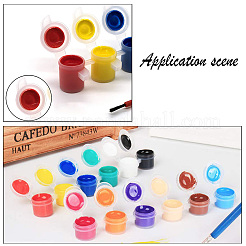 プラスチックペイントポットストリップ  蓋付き5ml 6ポットミニ空のペイントカップ  美術工芸用水彩顔料  透明  17.2x3.3x2.15cm&nbsp;TOOL-WH0079-38-WH