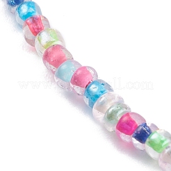 Round Transparent Inside Colours Glass Seed Beaded Necklaces&nbsp;NJEW-JN03362-03