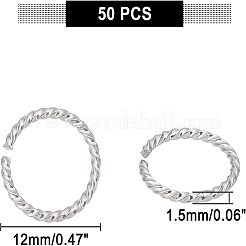 304ステンレススチールオープン丸カン  ステンレス鋼色  12x1.5mm  内径：12mm  50個/箱&nbsp;STAS-UN0013-21P