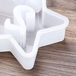 DIYキャンドル作り  シリコーン鋳造金型  UVレジン用  エポキシ樹脂工芸品作り  数2  ホワイト  スター  109x112x30mm&nbsp;AJEW-U022-01A-02