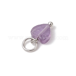 Natural Mixed Gemstone Heart Charms&nbsp;PALLOY-JF04905-02