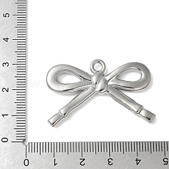 合金ペンダント  ラックめっき  蝶結び  プラチナ  26.5x40x4mm  穴：2.5mm&nbsp;FIND-L025-10P
