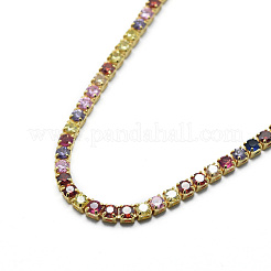 Brass Tennis Necklaces&nbsp;NJEW-I104-14G