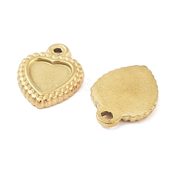 304ステンレススチールペンダントカボションセッティング  ハート  ゴールドカラー  トレイ：5x5.5mm  11.5x9x1.5mm  穴：1mm&nbsp;STAS-P364-08G