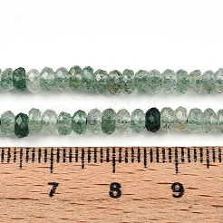 天然の緑のイチゴクォーツビーズ連売り  多面カット  ロンデル  3.5~4x2~2.5mm  穴：0.7~1mm  約161~170個/連  14.69~15.35''（37.3~39センチメートル）&nbsp;G-T141-40