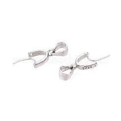 変色防止ロジウムメッキ スターリングシルバー アイスピックピンチベイル 925個  プラチナ  15x2.5mm  穴：5x3.5mm  ピン：0.7mm&nbsp;STER-N016-20P