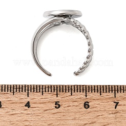 304ステンレススチールカフリング部品  ラウンドベゼルカップリングセッティング  ステンレス鋼色  14mm  18mm  トレイのサイズ：12mm&nbsp;STAS-P454-01C-P