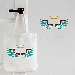 大きなプラスチック製の再利用可能な描画絵画ステンシル テンプレート  スクラップブック、布地、タイル、床、家具、木材の塗装用  長方形  翼の模様  297x210mm&nbsp;DIY-WH0202-059