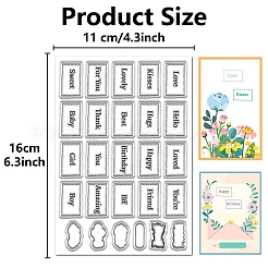 プラスチックスタンプ  DIYスクラップブッキング用  装飾的なフォトアルバム  カード作り  スタンプシート  言葉  160x110mm&nbsp;DIY-WH20018-0298
