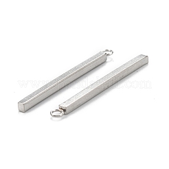 変色しにくい304ステンレススチールペンダント  直方体の  ステンレス鋼色  33x3x2mm  穴：1.8mm&nbsp;STAS-Z034-17I-P