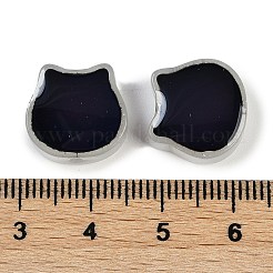 ツートンガラスムードビーズ  温度感知色変化ビーズ  猫の形  ホワイト  14x14x6mm  穴：1.2mm&nbsp;GLAA-Z007-12C