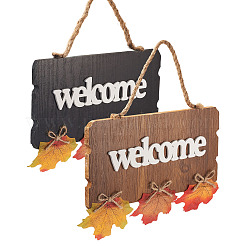 2Pcs 2 Color Wooden Doorplate Decorations&nbsp;AJEW-CF0001-10