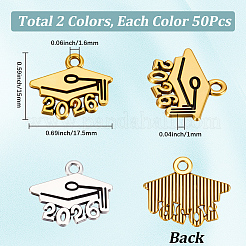 100Pcs 2 Colors Graduation Season Tibetan Style Zinc Alloy Pendants&nbsp;FIND-SP0005-23