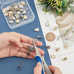 40Pcs 2 Color Alloy Stud Earring Findings&nbsp;FIND-DC0002-19