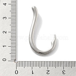 304ステンレスペンダント  釣り針チャーム  ステンレス鋼色  33x18x6mm  穴：2x3.5mm&nbsp;STAS-Z098-13P