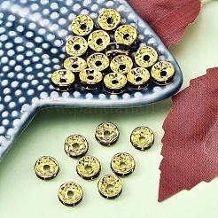 Brass Grade A Rhinestone Spacer Beads&nbsp;RSB038NF-04G